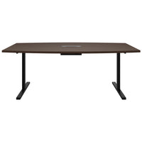 T-EASY conference table | 2400 x 1200 mm (6 - 10 people), boat shape, electrified, walnut