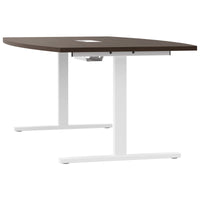 T-EASY conference table | 2400 x 1200 mm (6 - 10 people), boat shape, electrified, walnut