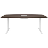 T-EASY conference table | 2400 x 1200 mm (6 - 10 people), boat shape, electrified, walnut