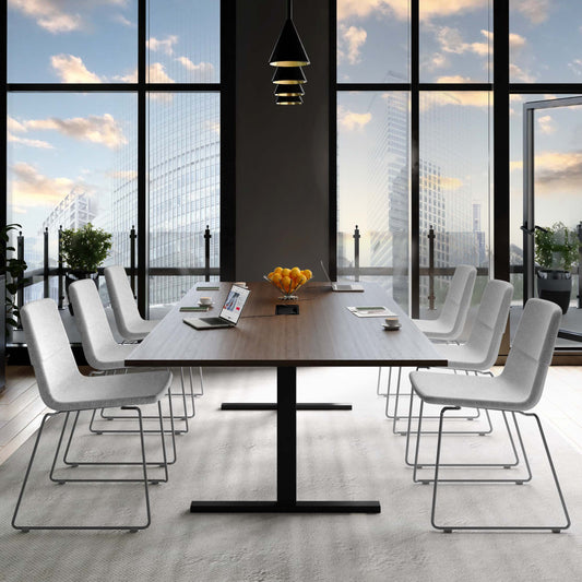 T-EASY conference table | 2400 x 1200 mm (10 - 12 people), electrified, walnut