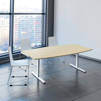 T-EASY conference table | 2000 x 1000 mm (6 - 8 people), boat shape, maple