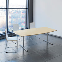 T-EASY conference table | 2000 x 1000 mm (6 - 8 people), boat shape, maple