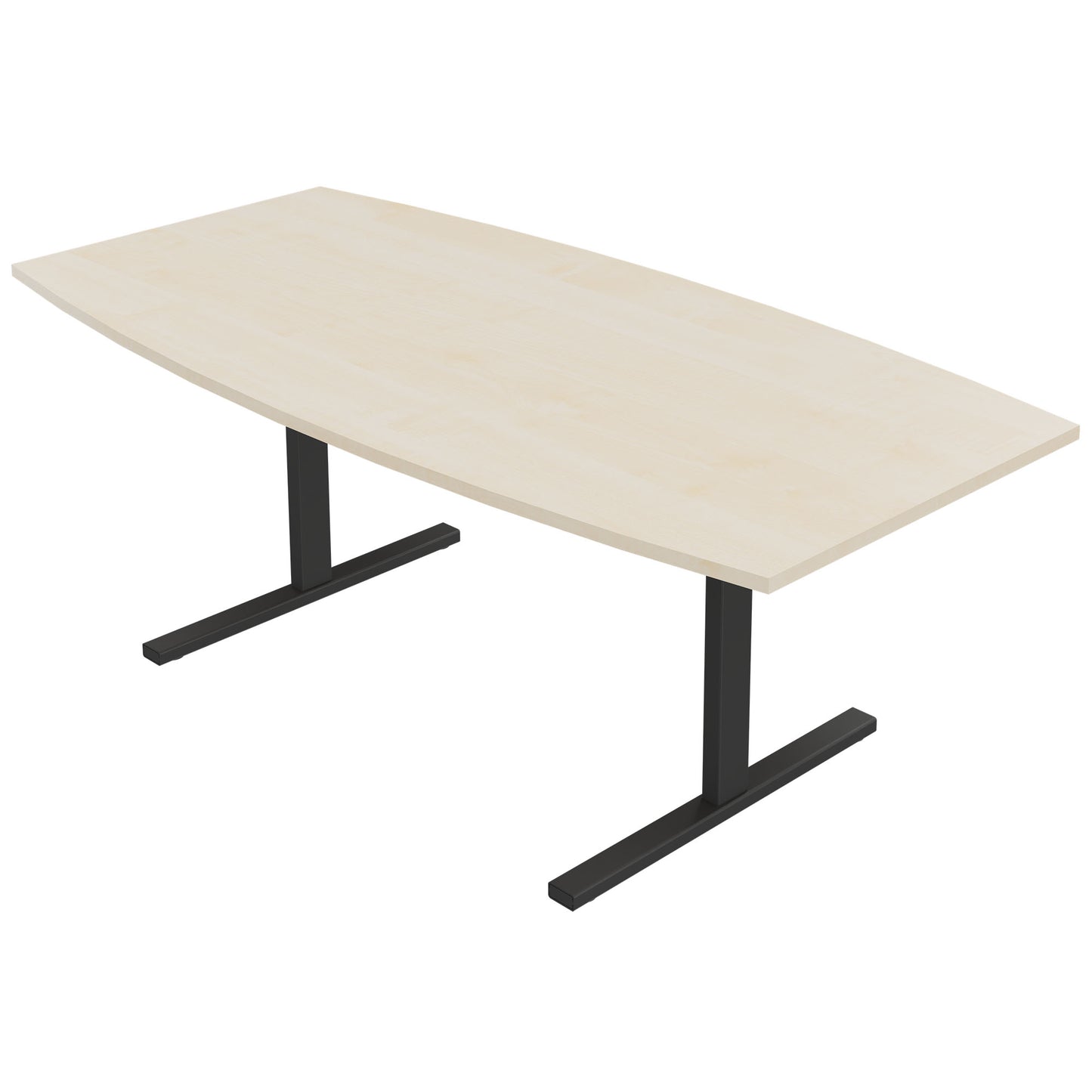 T-EASY conference table | 2000 x 1000 mm (6 - 8 people), boat shape, maple