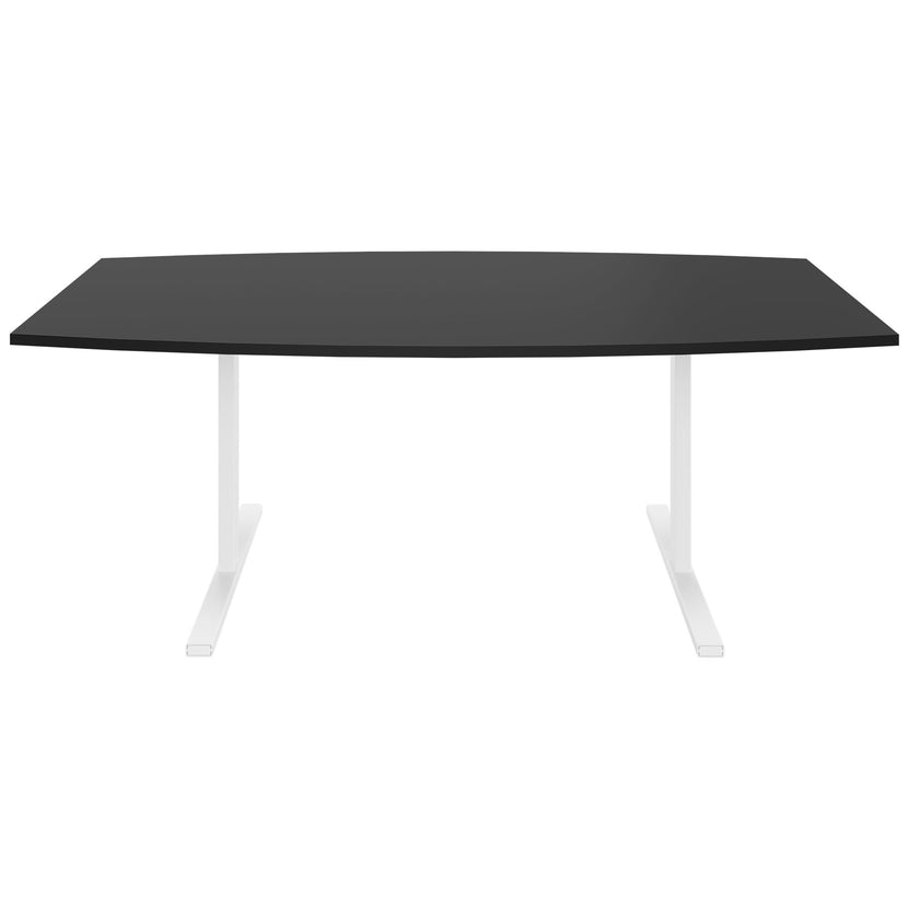 T-EASY Tableau de conférence | 2000 x 1000 mm (6 - 8 personnes), forme de bateau, anthracite