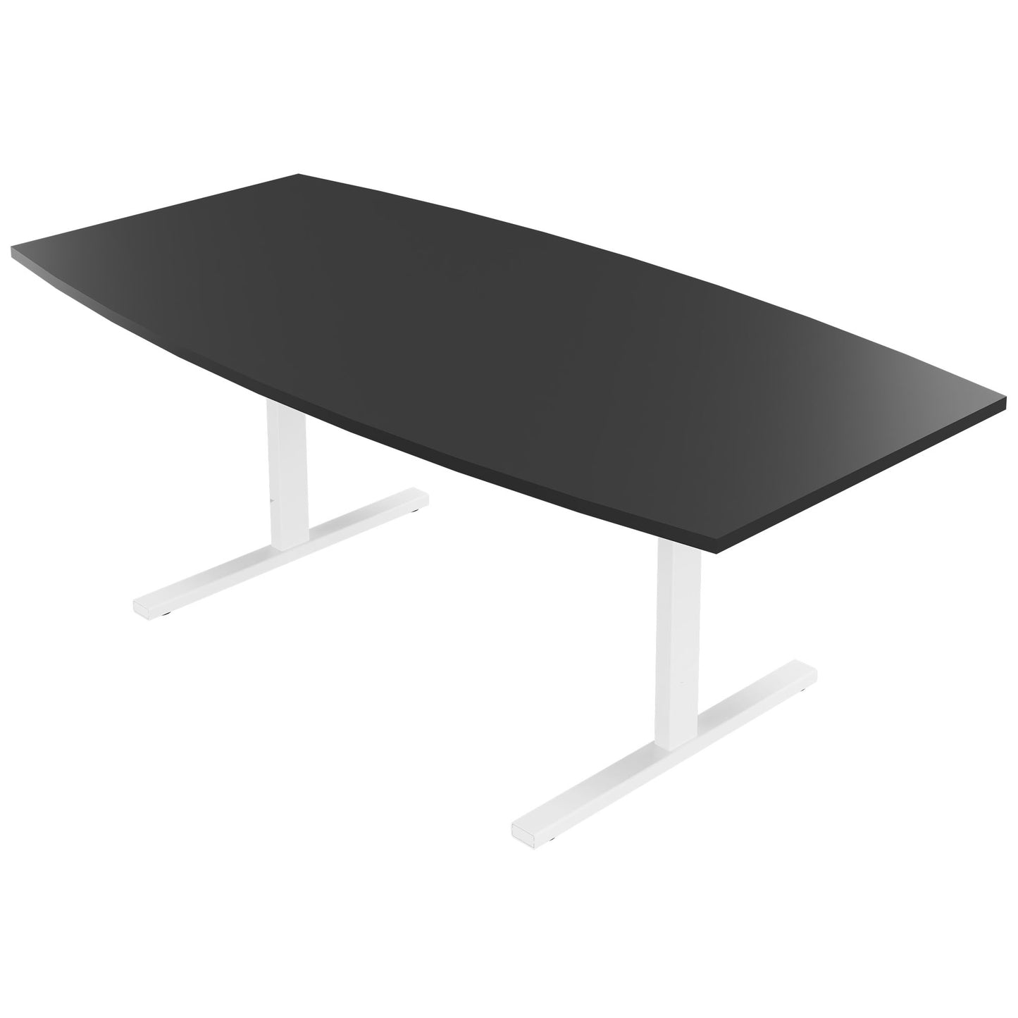 T-EASY conference table | 2000 x 1000 mm (6 - 8 people), boat shape, anthracite