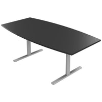 T-EASY conference table | 2000 x 1000 mm (6 - 8 people), boat shape, anthracite