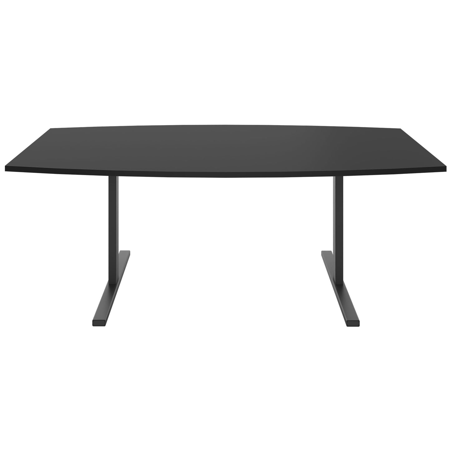 T-EASY conference table | 2000 x 1000 mm (6 - 8 people), boat shape, anthracite