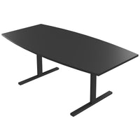 T-EASY conference table | 2000 x 1000 mm (6 - 8 people), boat shape, anthracite