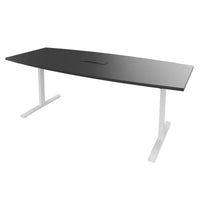 T-EASY conference table | 2000 x 1000 mm (6 - 8 people), boat shape, electrified, anthracite