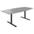 Table de conférence T-EASY | 2000 x 1000 mm (6 - 8 personnes), forme bateau, gris perle