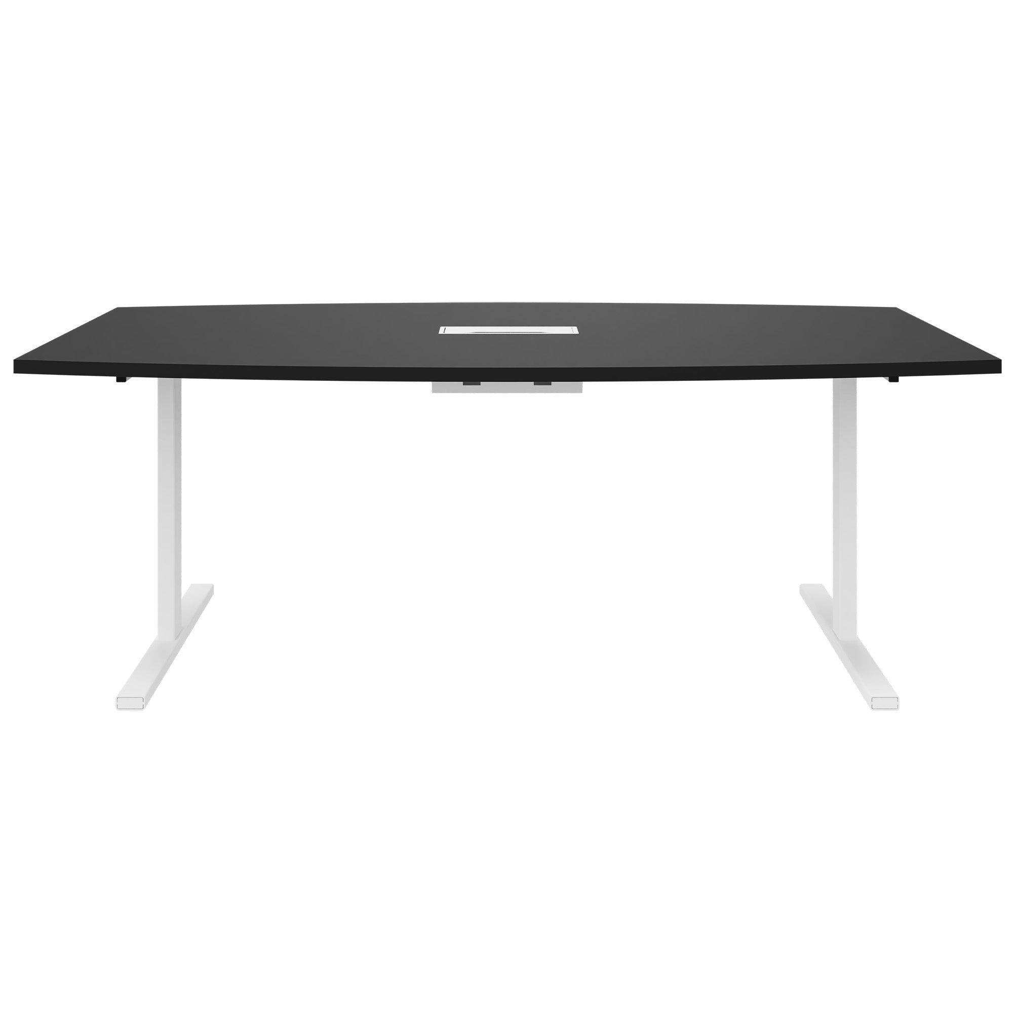 T-EASY conference table | 2400 x 1200 mm (6 - 10 people), boat shape, electrified, anthracite