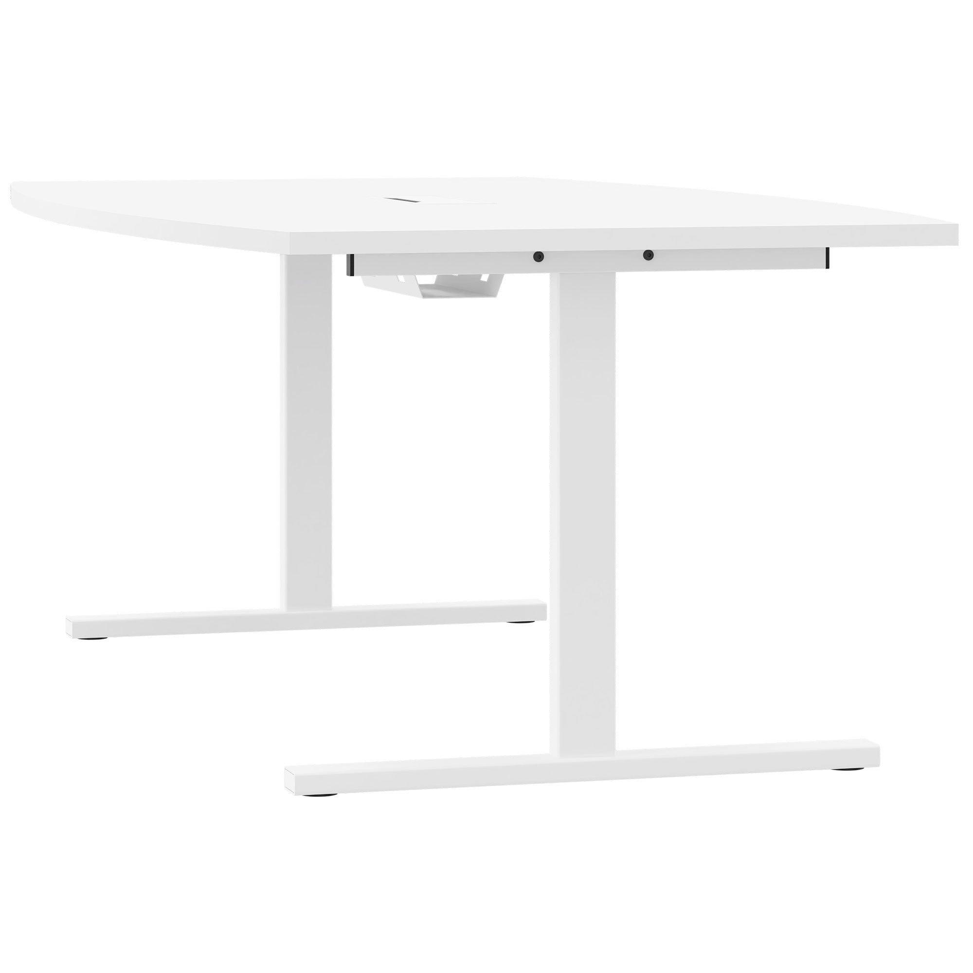 T-EASY Conference table | 2400 x 1200 mm (6 - 10 people), boat shape, electrified, white