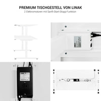 EASY 2-Motoren-Schreibtisch | 1200 - 1800 mm, elektrisch höhenverstellbar, Bernsteineiche