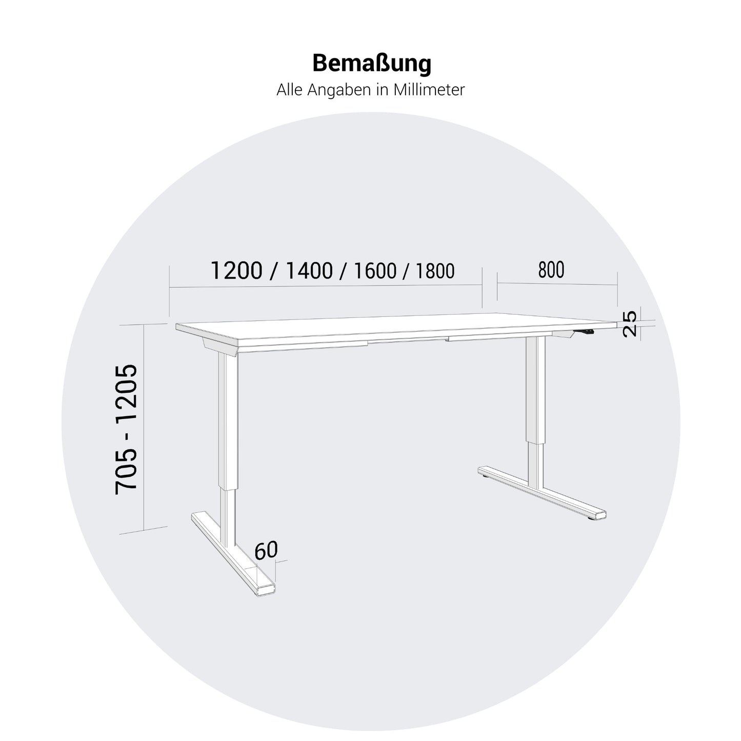 EASY 2-motor desk | 1200 - 1800 mm, electrically height adjustable, gray northern oak