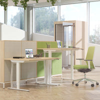 Bureau EASY à 2 moteurs | 1200 - 1800 mm, réglable en hauteur électriquement, noyer