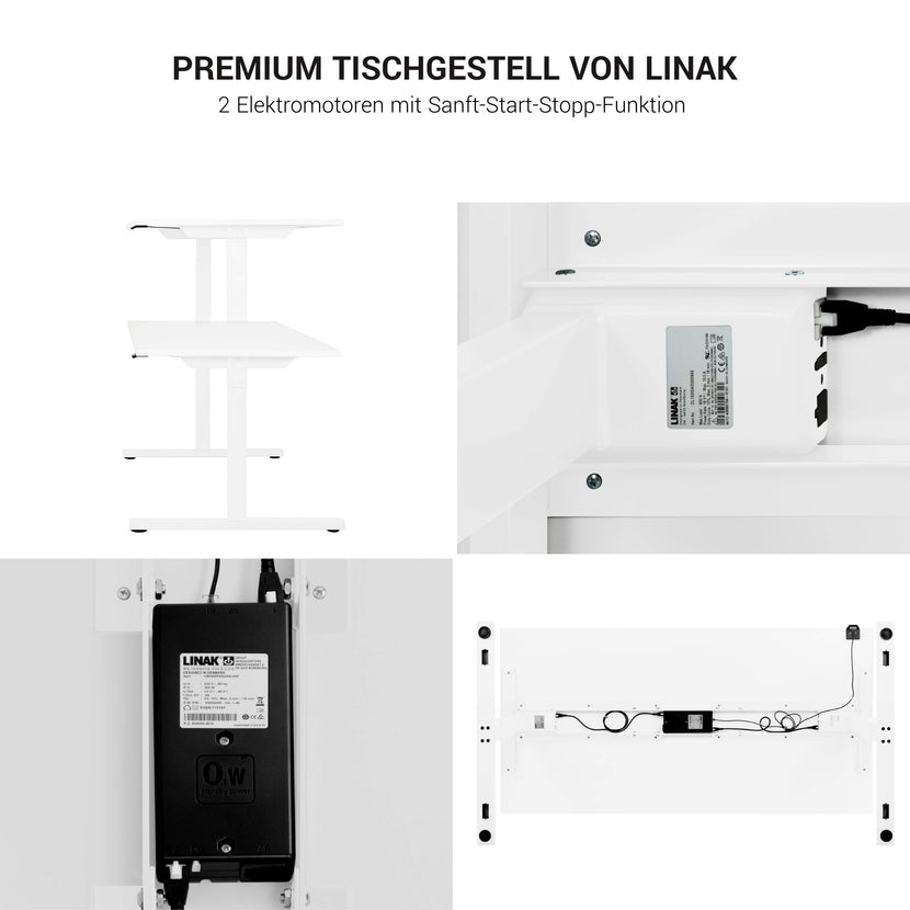 EASY 2-Motoren-Schreibtisch | 1200 - 1800 mm, elektrisch höhenverstellbar, Perlgrau