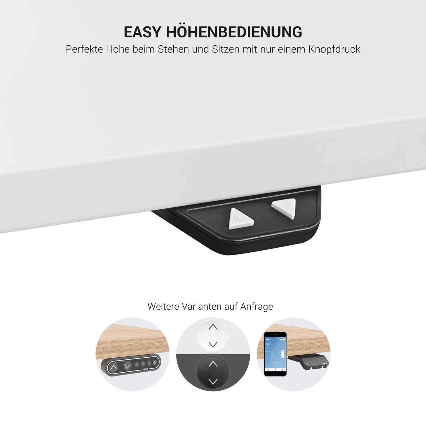EASY 2-motor desk | 1200 - 1800 mm, electrically height adjustable, pearl gray