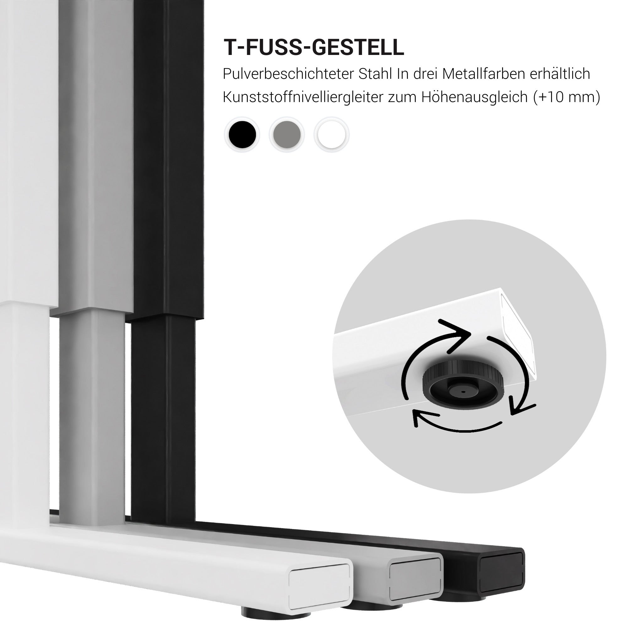 EASY 2-Motoren-Schreibtisch | 1200 - 1800 mm, elektrisch höhenverstellbar, Perlgrau