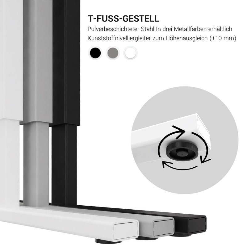 EASY 2-Motoren-Schreibtisch | 1200 - 1800 mm, elektrisch höhenverstellbar, Perlgrau - 12 Main Image