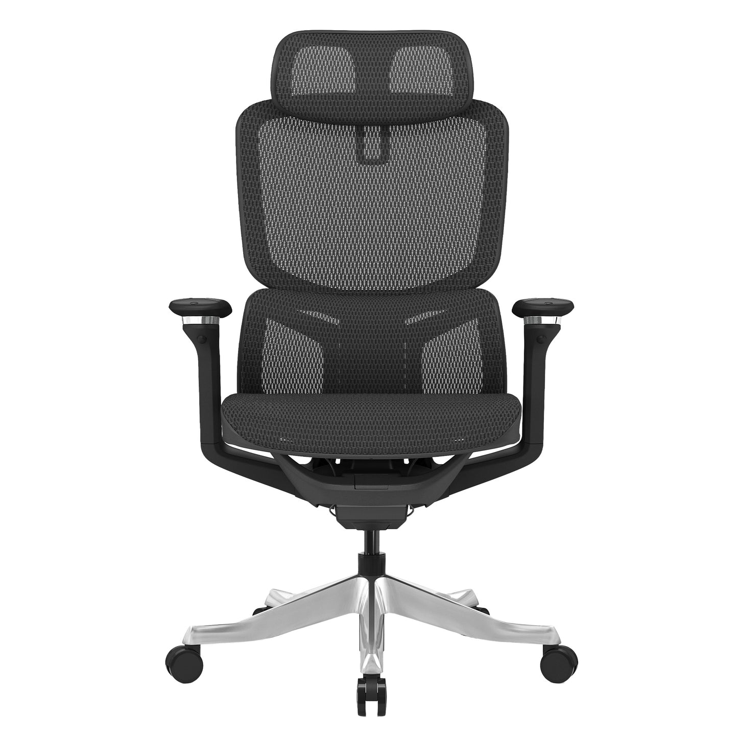 ERGO MOVE Bürodrehstuhl | Synchronmechanik, 4D-Armlehne, 3D-Kopfstütze, Schwarz