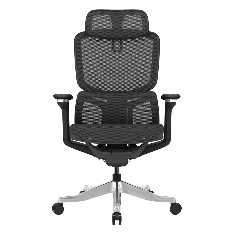 ERGO MOVE Bürodrehstuhl | Synchronmechanik, 4D-Armlehne, 3D-Kopfstütze, Schwarz - 3 Main Image