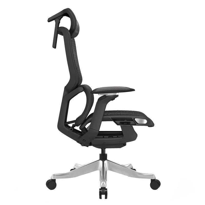 ERGO MOVE Bürodrehstuhl | Synchronmechanik, 4D-Armlehne, 3D-Kopfstütze, Schwarz - 4 Main Image