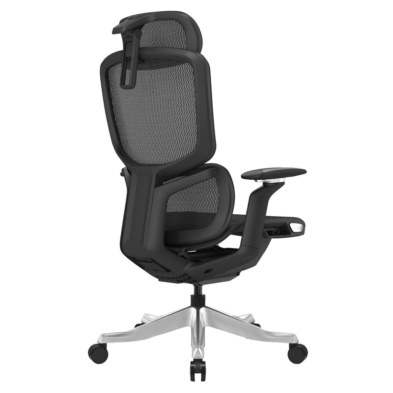 ERGO MOVE Bürodrehstuhl | Synchronmechanik, 4D-Armlehne, 3D-Kopfstütze, Schwarz - 5 Main Image