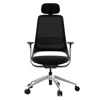 ERGOBACK Bürodrehstuhl | Kopfstütze, 4D-Armlehnen, Schwarz