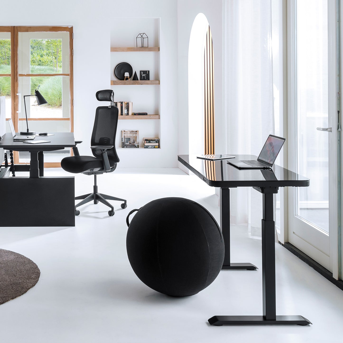 ERGOBALL Exercise Ball | 650 mm diameter, with handle, black