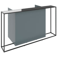 CANTO reception desk | 2000 - 2400 mm, LED lighting selectable, Norwegian green