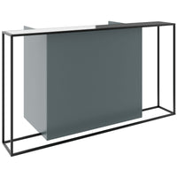 CANTO reception desk | 2000 - 2400 mm, LED lighting selectable, Norwegian green