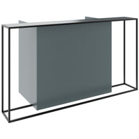 CANTO reception desk | 2000 - 2400 mm, LED lighting selectable, Norwegian green