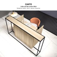 CANTO reception desk | 2000 - 2400 mm, LED lighting selectable, Norwegian green