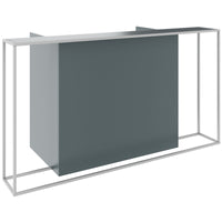 CANTO reception desk | 2000 - 2400 mm, LED lighting selectable, Norwegian green