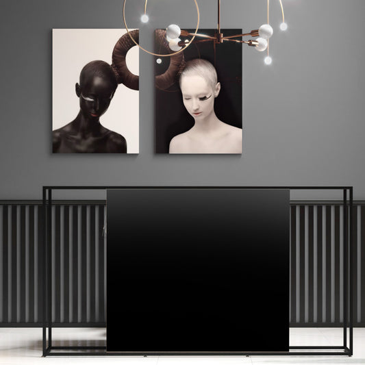 CANTO reception desk | 2000 - 2400 mm, LED lighting selectable, black