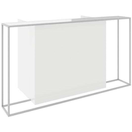 CANTO Reception counter | 2000 - 2400 mm, LED lighting selectable, white high gloss