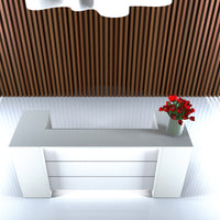 Novum reception counter | 3200-4000 mm, multicolor LED lighting, anthracite