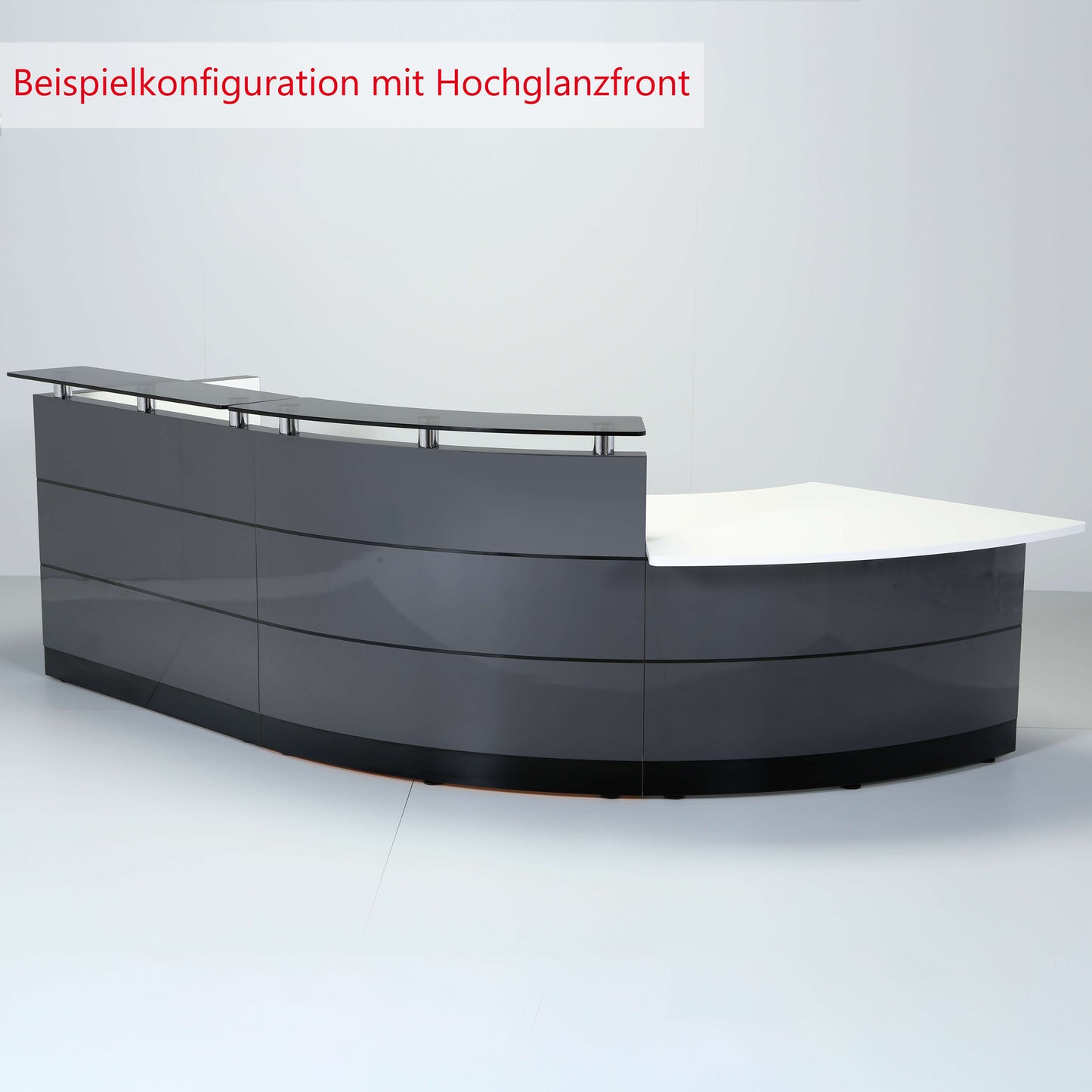 eMel - VALENCIA reception desk | Round, 2387 x 1168 mm