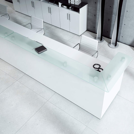 eMel - SEVILLA reception desk | Corner counter, 2100 x 1790 mm