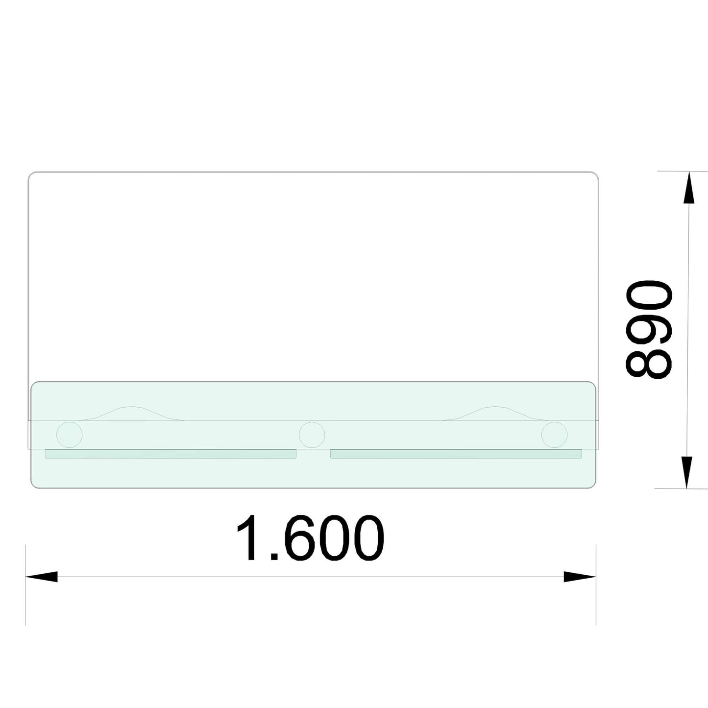 Emel - Murcia Reception Counter | Éclairage LED, 1600 x 890 mm