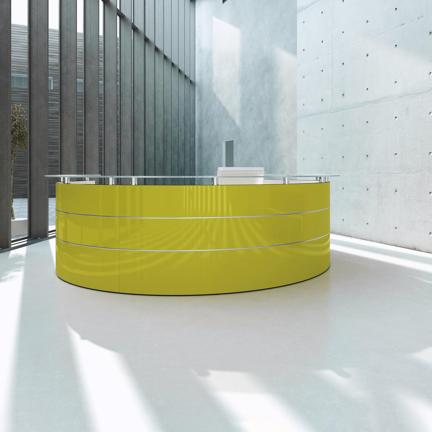Emel - Granada Reception Counter | Round, 2387 x 1168 mm