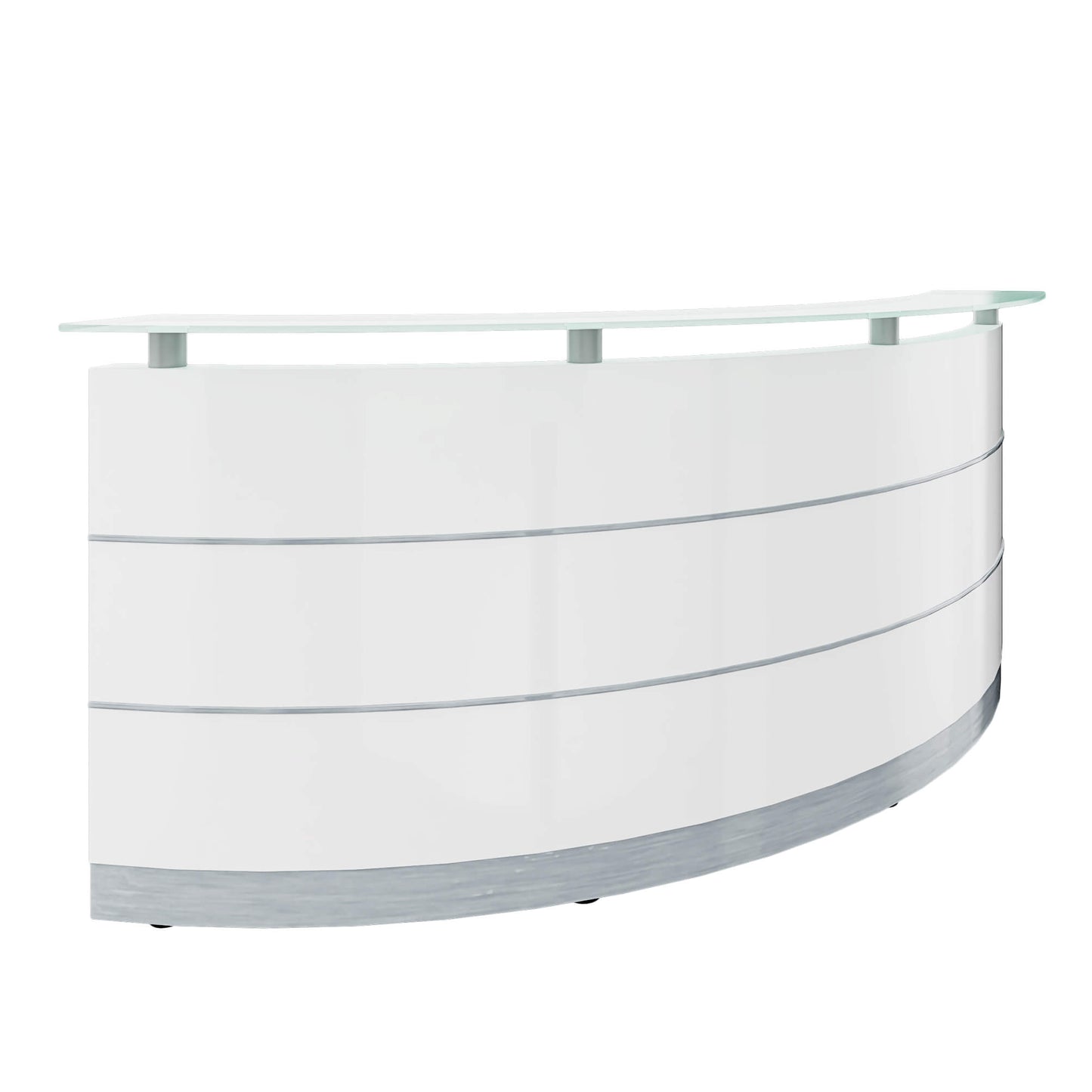 eMel - VALENCIA reception desk | Round, 2387 x 1168 mm