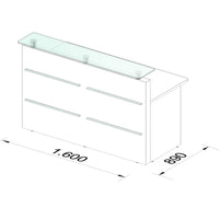 Emel - contatore di accoglienza Murcia | Illuminazione a led, 1600 x 890 mm