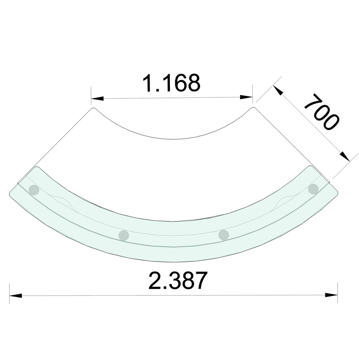Emel - Granada Reception Counter | Round, 2387 x 1168 mm