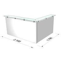 eMel - SEVILLA reception desk | Corner counter, 2100 x 1790 mm