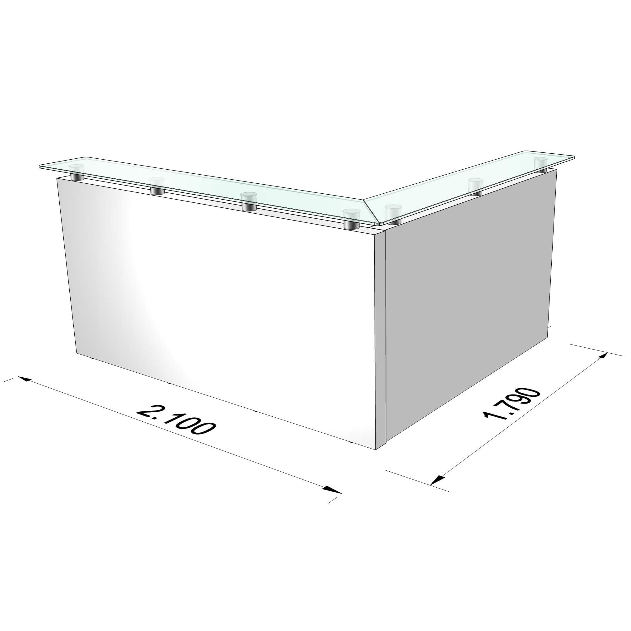 Emel - Counter de réception de Séville | Counter Eck, 2100 x 1790 mm