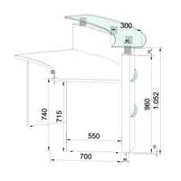 eMel - CADIZ reception desk | Round, LED lighting, 2370 x 1702 mm