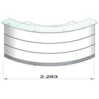 eMel - VALENCIA reception desk | Round, 2387 x 1168 mm