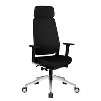 FILO-A office swivel chair with headrest | Synchronous mechanism, back padding, black