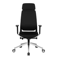 FILO-A office swivel chair with headrest | Synchronous mechanism, back padding, black